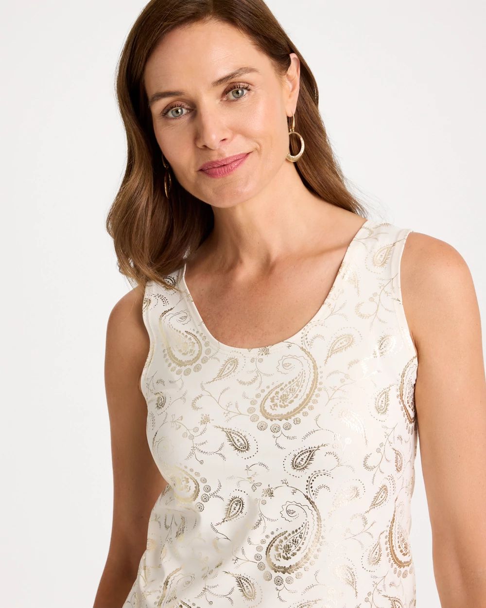 Paisley Foil Microfiber Tank click to view larger image.