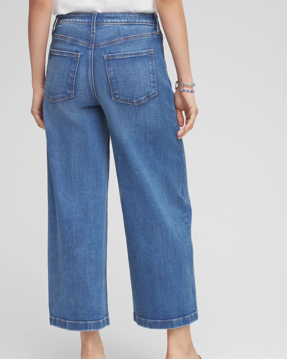 High Rise Wide Leg Cropped Denim