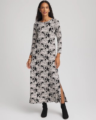 Printed Jersey Knit Maxi Dress