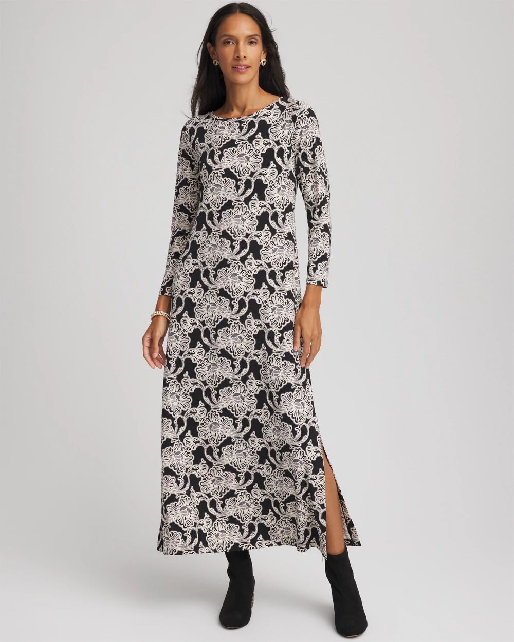 Printed Jersey Knit Maxi Dress