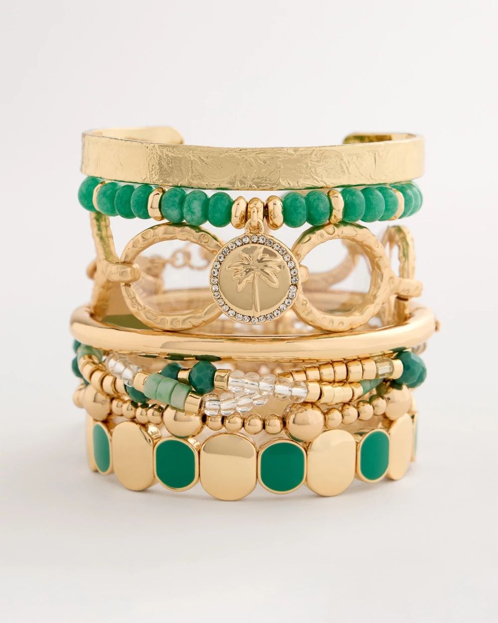 Genuine Jade Charm Stretch Bracelet click to view larger image.