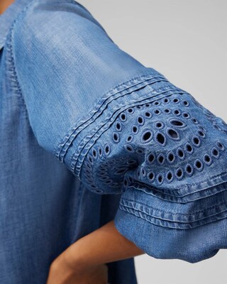 Tencel Cutwork Sleeve Shirt