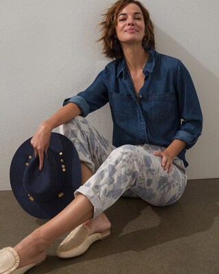 Charmed Twill Floral Ankle Pants