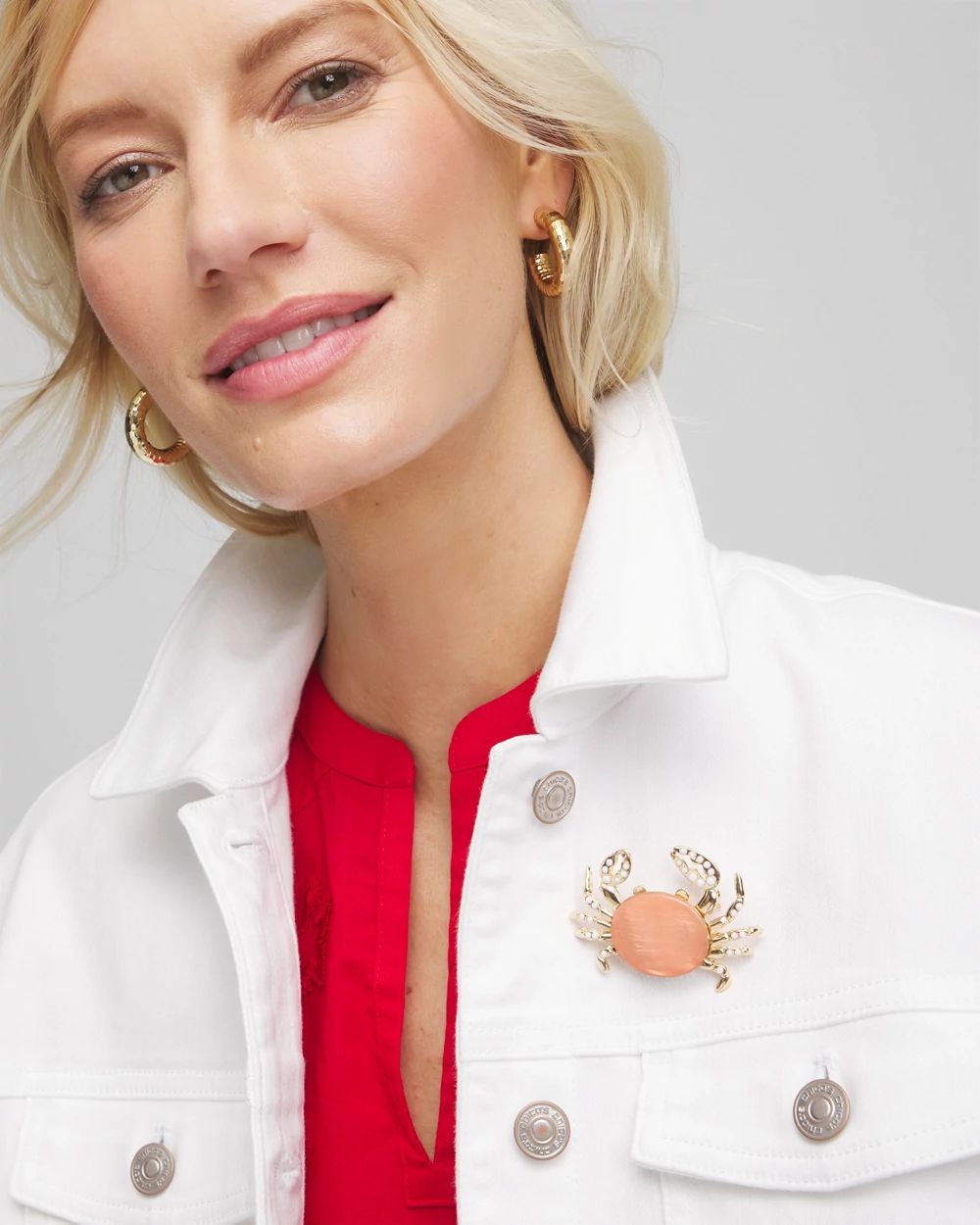 Genuine Seashell Crab Brooch