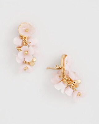 Pink Flower Cluster Drop Earrings click to view larger image.