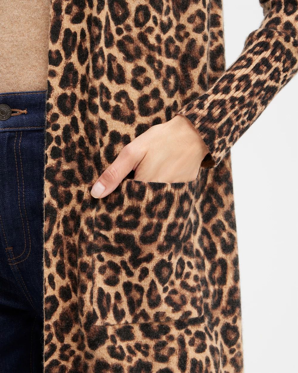 Cashmere Leopard Cardigan Sweater