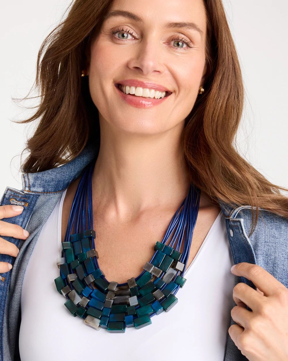 Chico's Originals Resin Square Corded Necklace click to view larger image.