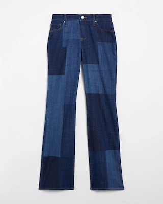 Girlfriend Laser Patch Flare Jeans click to view larger image.