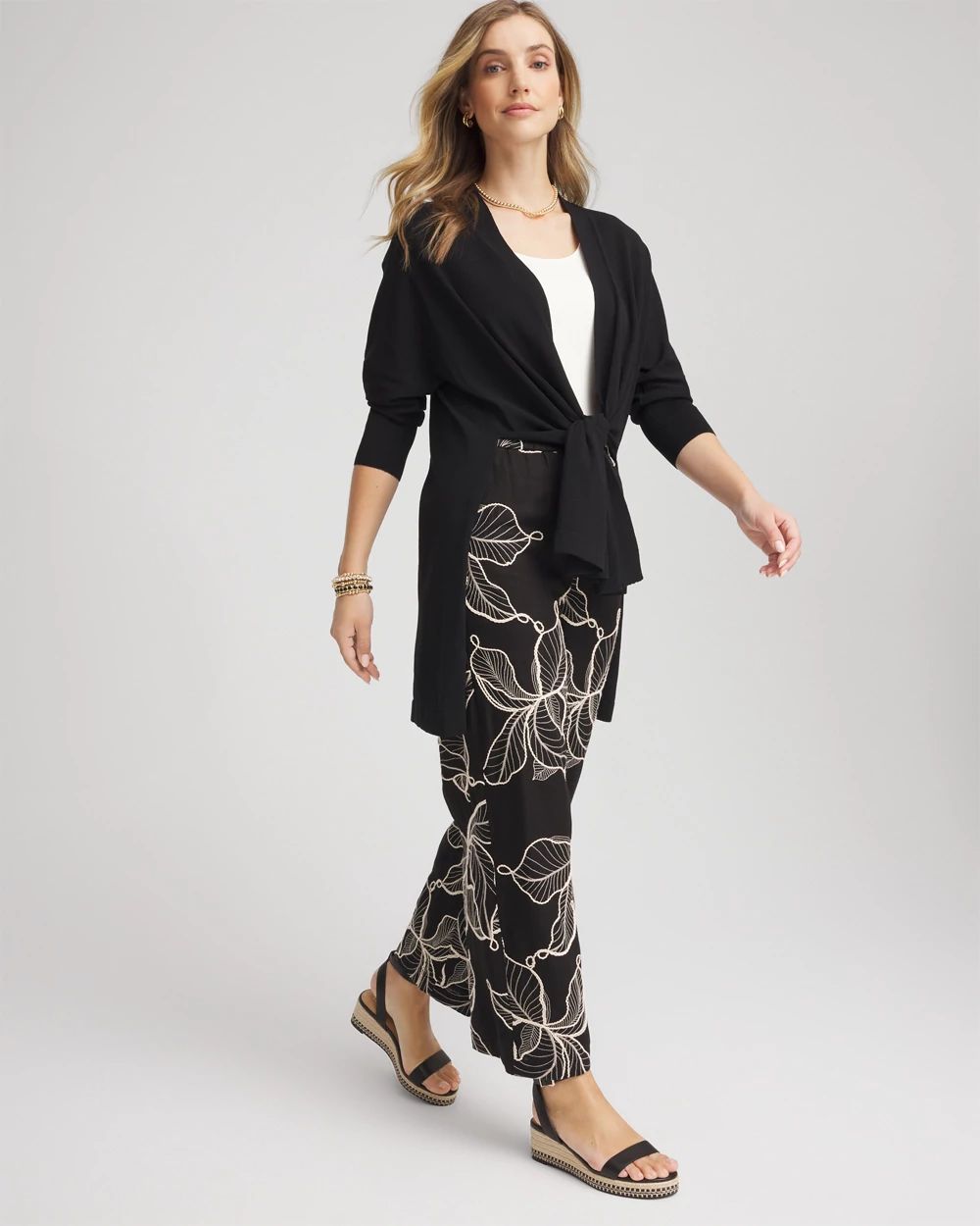 Long & Tie-Front Cardigan click to view larger image.