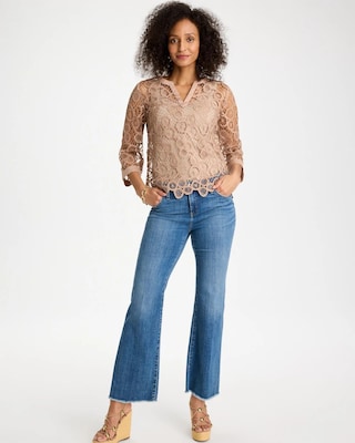 Mixed-Media Medallion Lace Top click to view larger image.