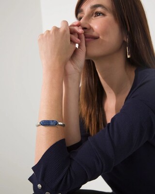 Sodalite Stone Cuff Bracelet