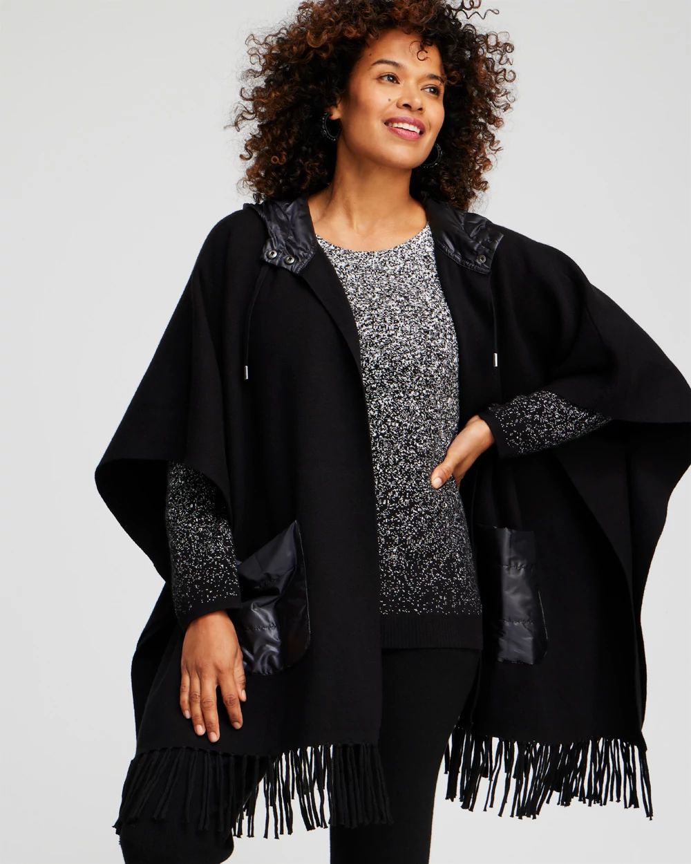 Zenergy Luxe® Cashmere Blend Quilted Poncho