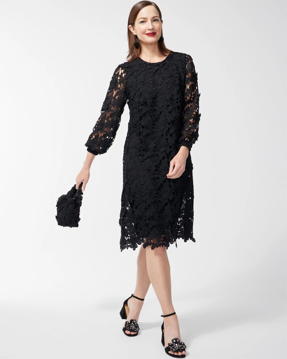 Textured Lace Short Dress