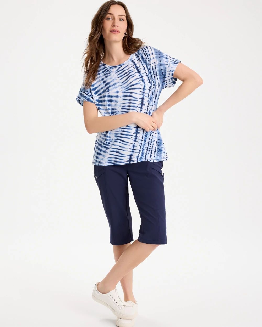 Zenergy® Tie-Dye Drop Shoulder Tee click to view larger image.