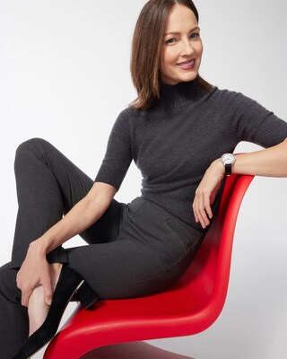 Cashmere Elbow Sleeve Pullover Sweater click to view larger image.