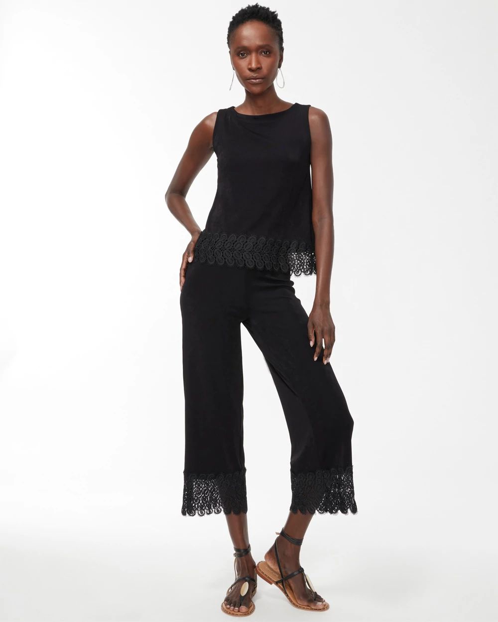 Petite Travelers Lace Hem Crops