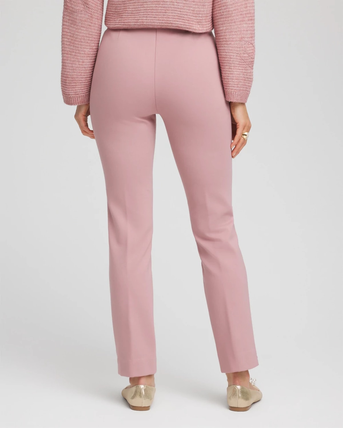 Chico's Juliet Slim Trim Detail Ankle Pants In Dusty Rose In Pink