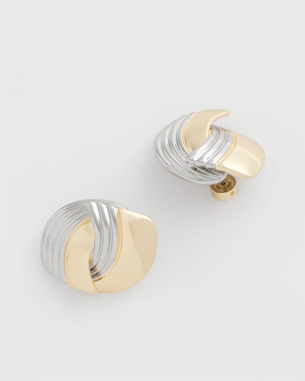 Mixed Metal Stud Earrings click to view larger image.