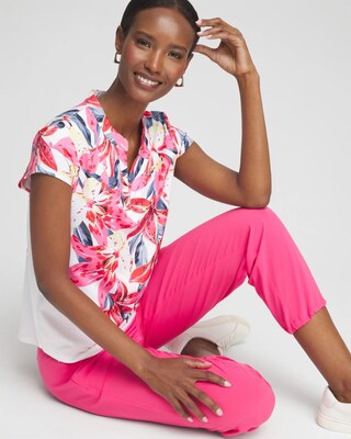 Zenergy® UPF Floral Cap Sleeve Polo