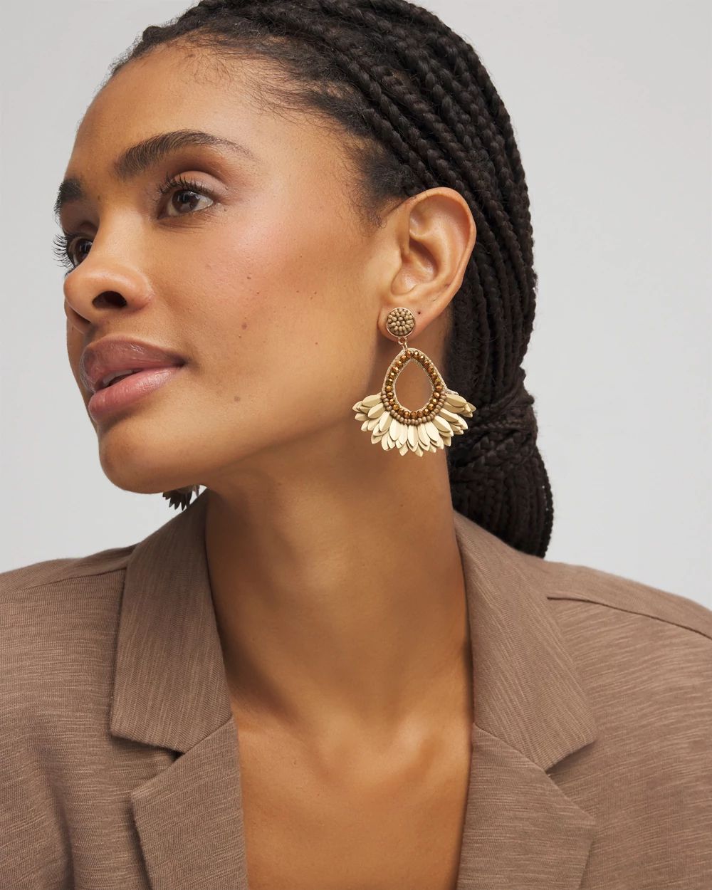 No Droop™ Gold Tone Fan Drop Earrings