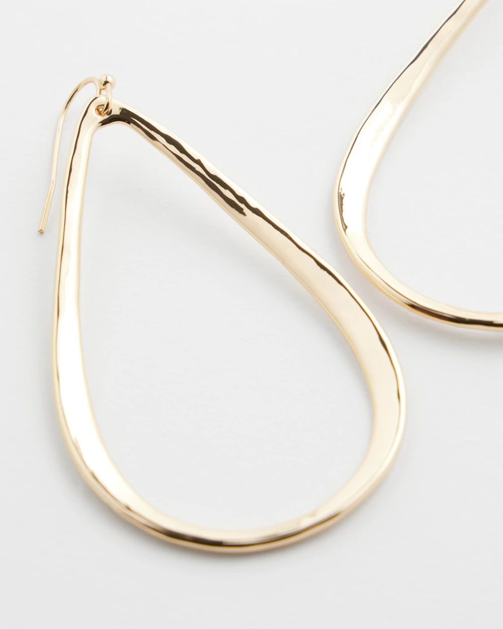 Gold Tone Teardrop Hoops