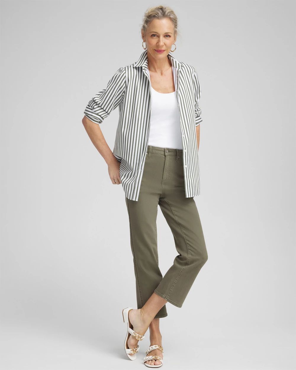 High Rise Straight Cropped Denim