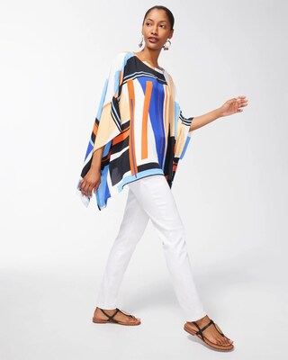 Floral Print Poncho