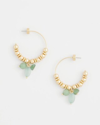 No Droop® Gem Beaded Hoop Earrings click to view larger image.