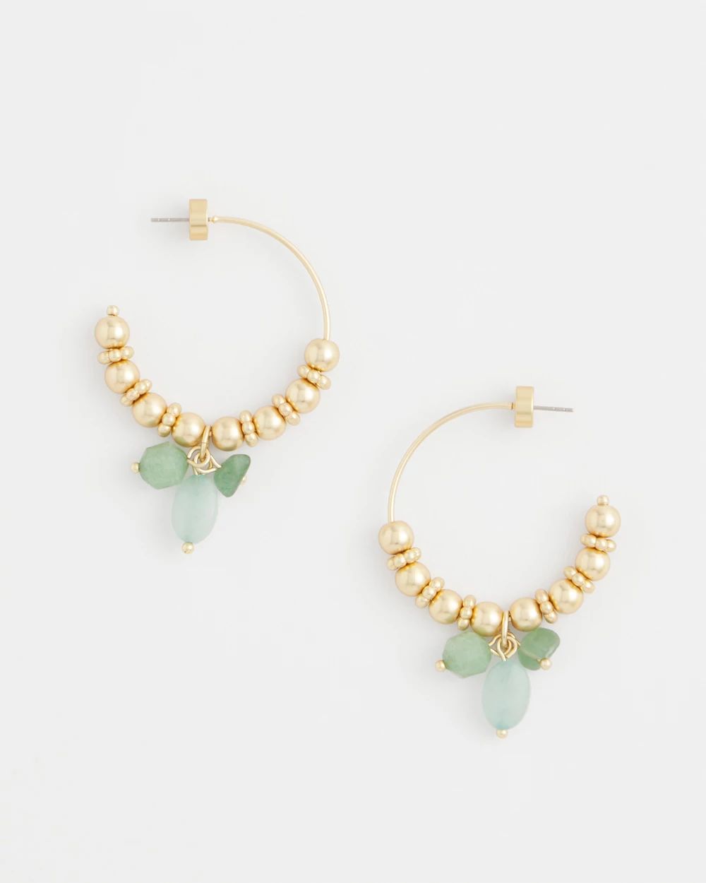 No Droop® Gem Beaded Hoop Earrings click to view larger image.