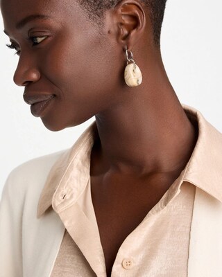 Neutral Drop Hoop Earrings click to view larger image.
