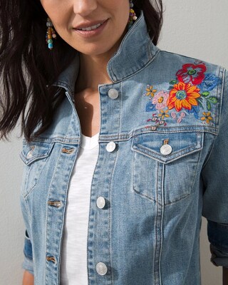 Embroidered Floral Jean Jacket