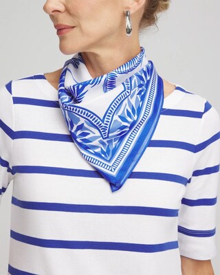 Reversible Palm Tree Print Square Neckerchief click to view larger image.