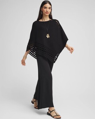 Asymmetrical Cutwork Poncho