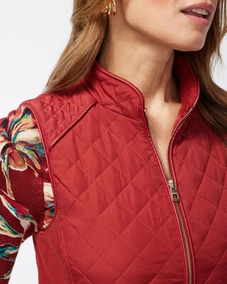 Rib Trim Quilted Vest