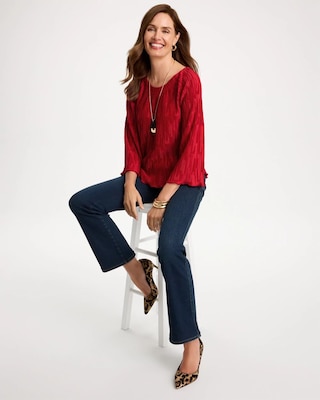 Pleated Flare Sleeve Top click to view larger image.