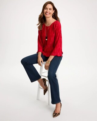Pleated Flare Sleeve Top click to view larger image.