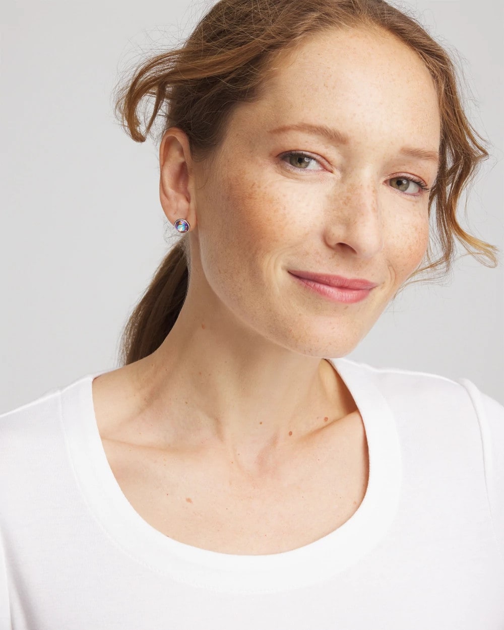 Iridescent Jeweled Stud Earrings