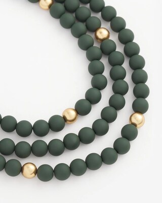 Green Beaded Bib Necklace