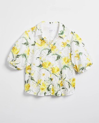 Floral Eyelet Shirt