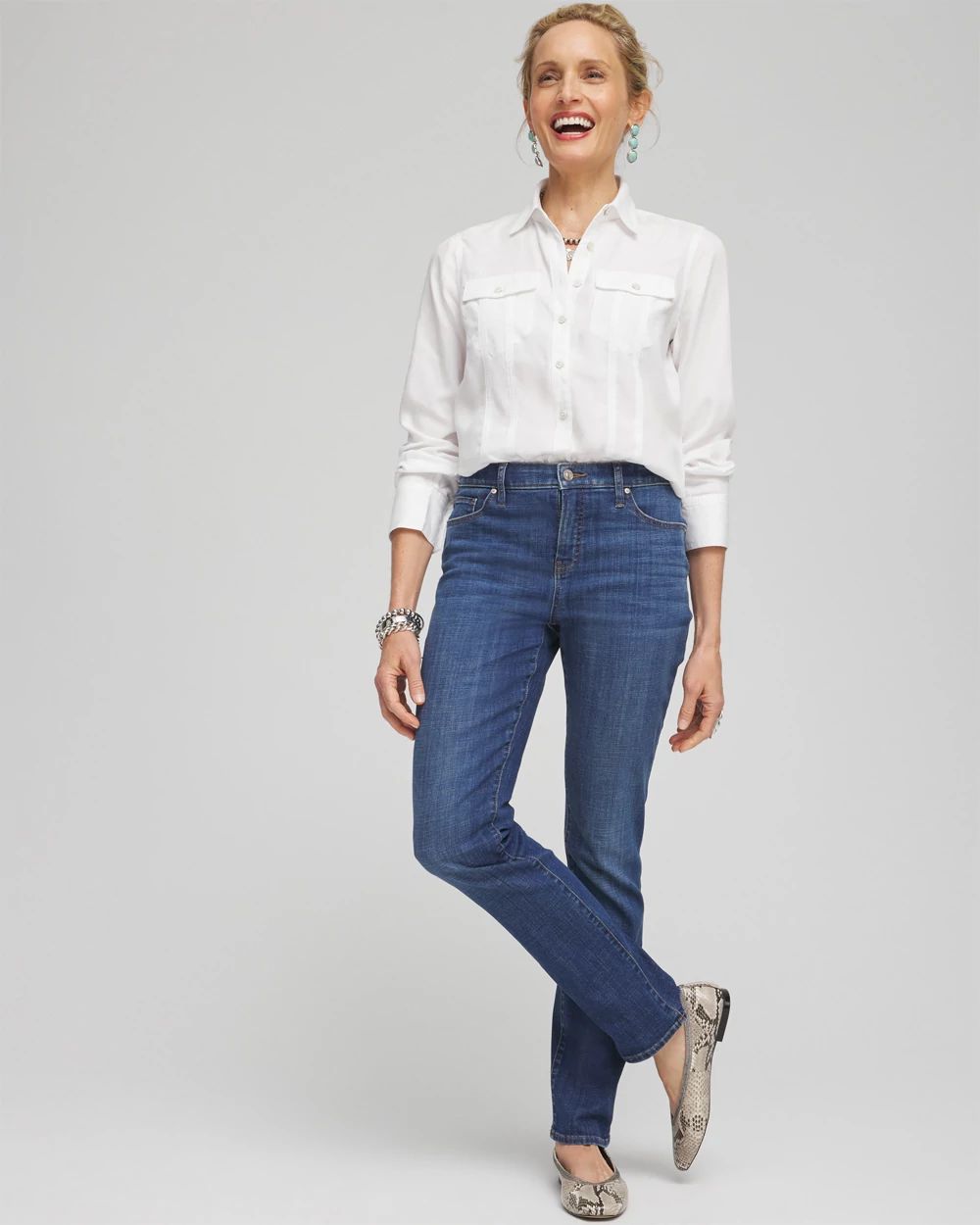 Split Cuff Denim Pocket Shirt