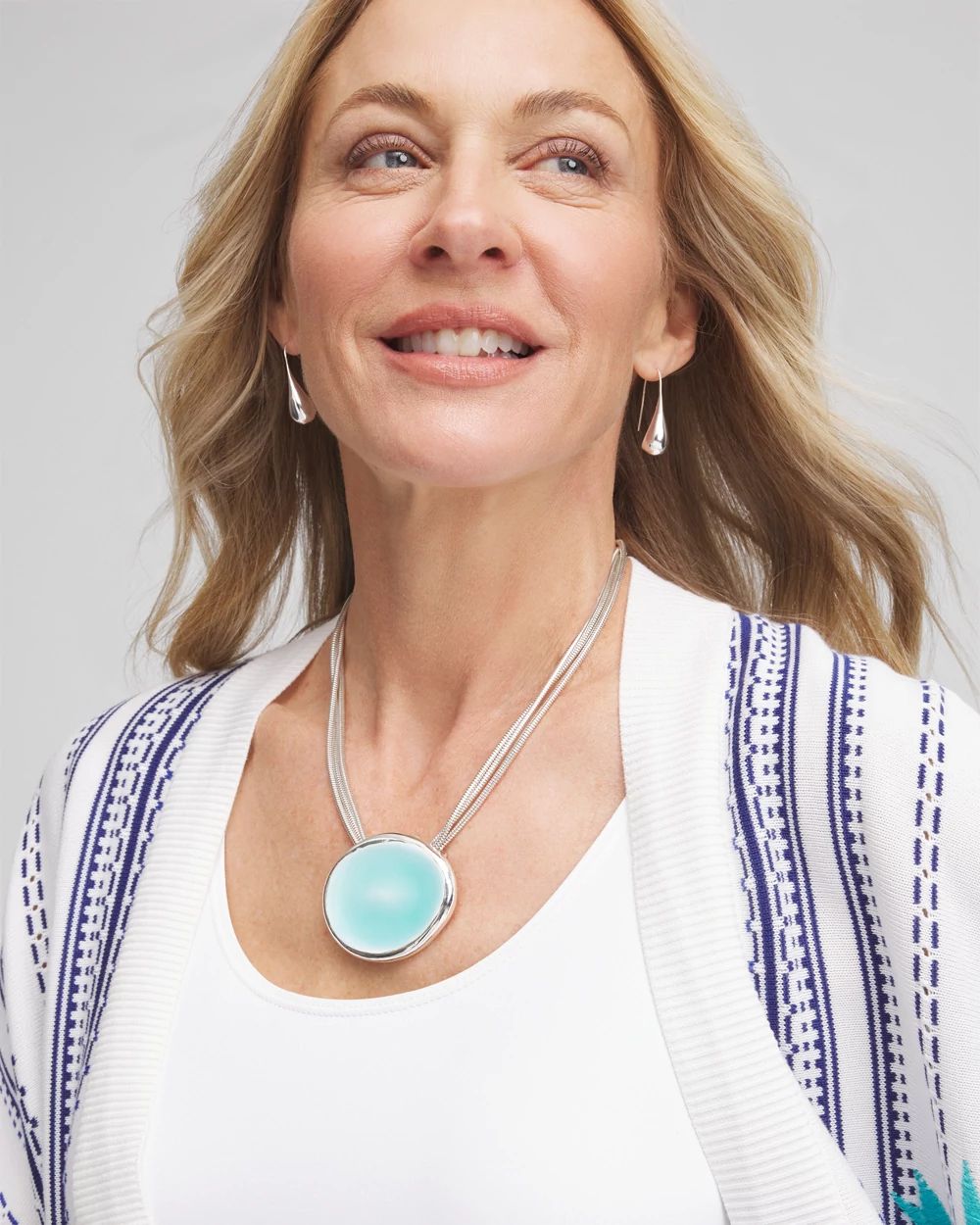 Sea Glass Effect Pendant Necklace click to view larger image.