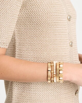 Glam Neutral Slice Stretch Bracelet click to view larger image.