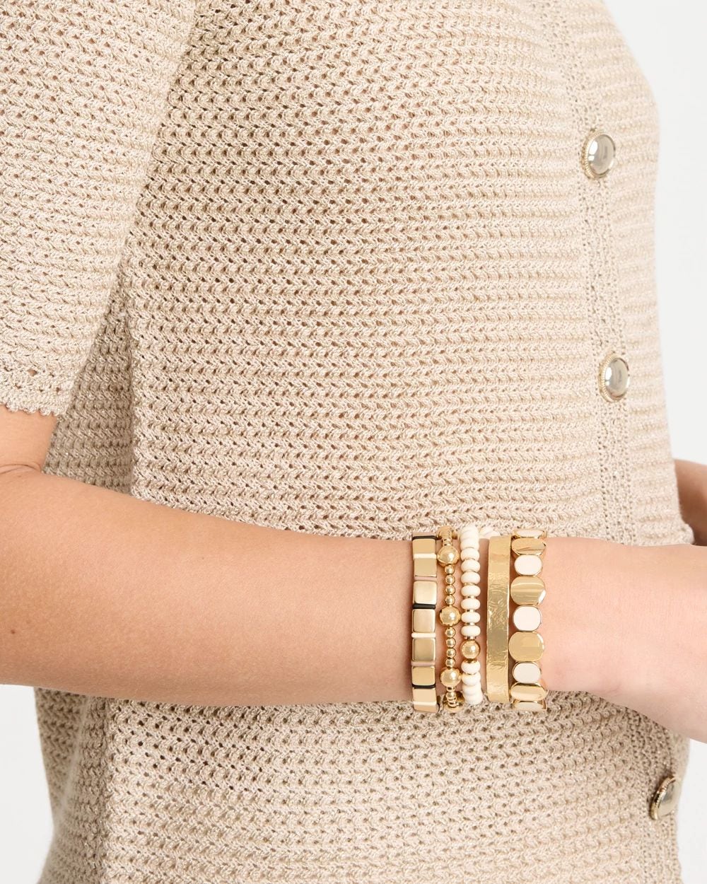 Glam Neutral Slice Stretch Bracelet