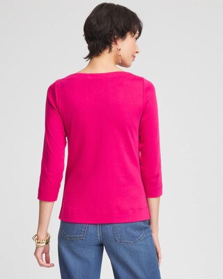3/4 Sleeve Bateau Neck Tee click to view larger image.