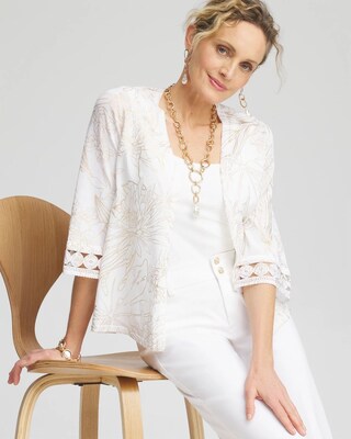 Summer Romance Foil Print Cardigan click to view larger image.