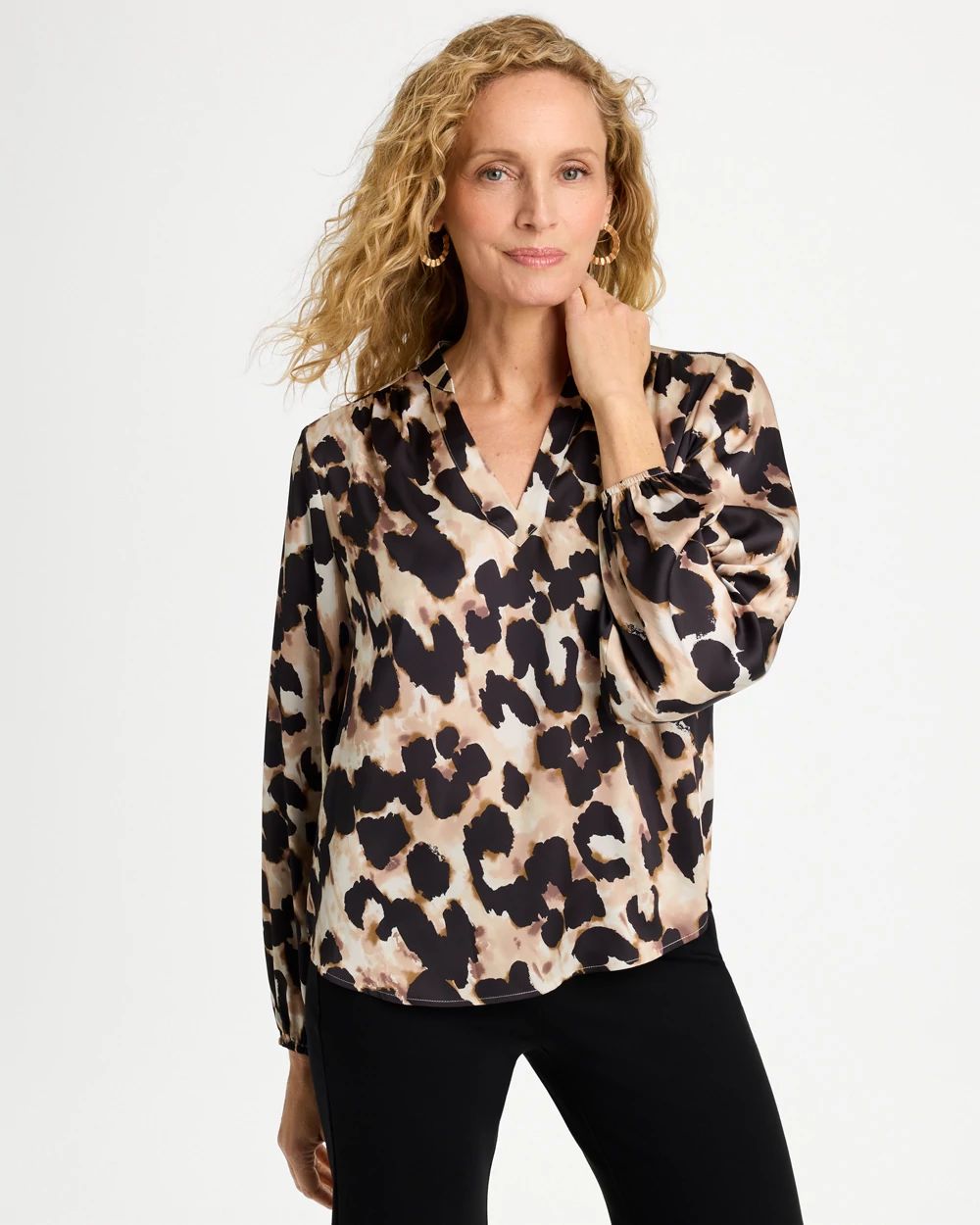 Satin Animal Print Shirt