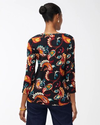Pima Paisley 3/4 Sleeve Everyday Tee