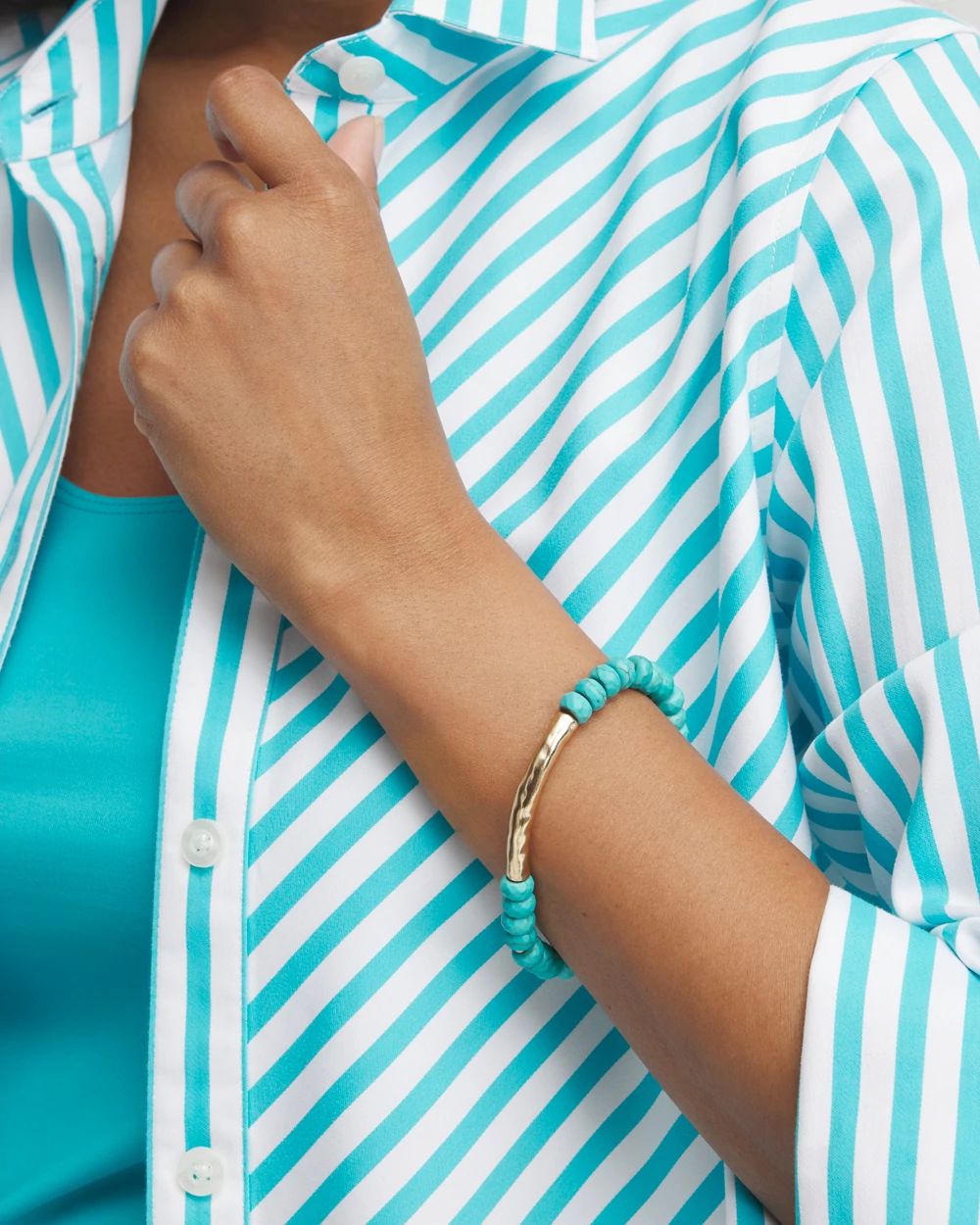Turquoise Bar Stretch Bracelet