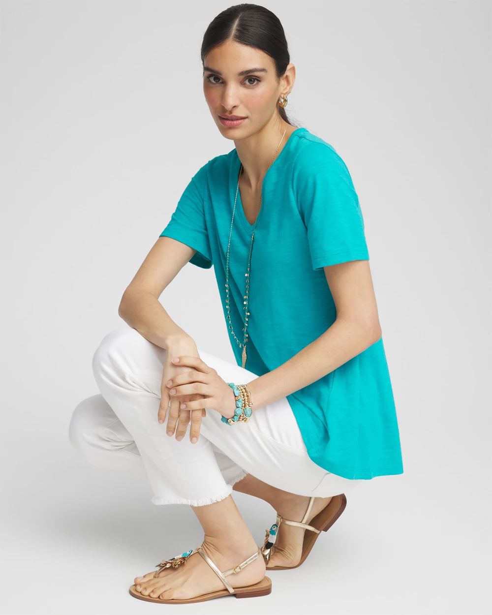 Slub V-Neck Tee