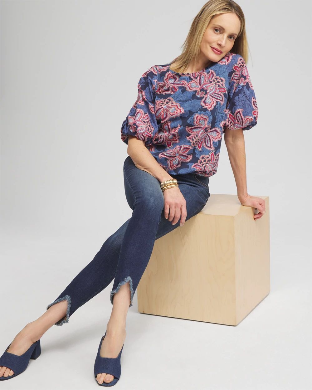 Floral Bubble Hem Top